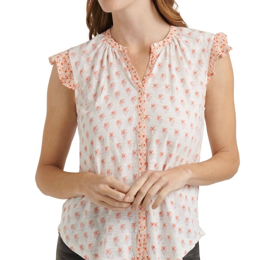 Lucky Brand Women’s Sleeveless Button Up Top M